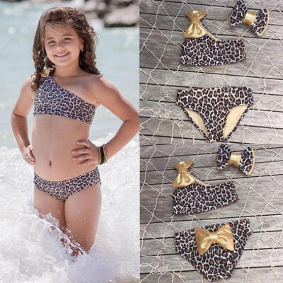 

Infant Kids Baby Girl Leopard Bikini Set Swimwear Swimsuit Bathing Swimming Suit