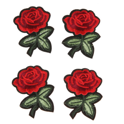 

5pcs Red Rose Flower Embroidery Cloth DIY Sewing Iron on Patch 7X5cm