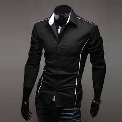 

Mens Formal Shirt Long Sleeve Dress Designer Business Luxury Shirts Regular Fit