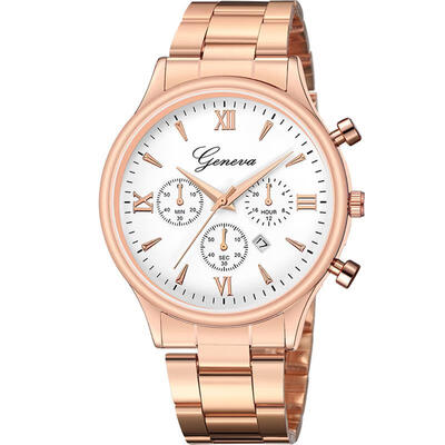 

GENEVA Watch men Stainless Steel Analog Quartz Wristwatch Ladies Female Fashion Minimalist Silver Hot Sale Watches