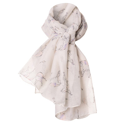 

Gobestart Horse Print Scarf Fashion Farm Animal Lady Wrap Neck Shawl Soft Stole Hot