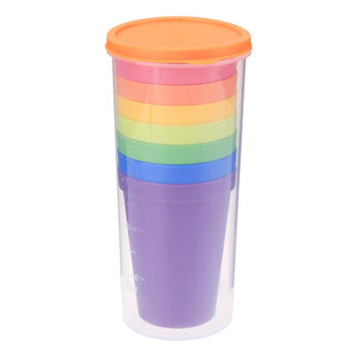 

7pcsset 7 Color Portable Rainbow Suit Cup Picnic Tourism Plastic Cups