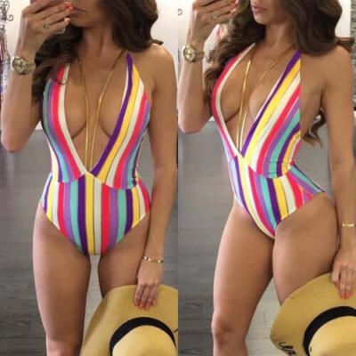 

2017 Women One-Piece Swimsuit Beachwear Swimwear Unpush Monokini Bikini Bathing