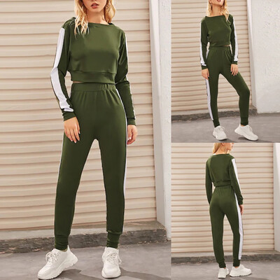 

Toponeto Women Tracksuit Sweatshirt Pants Sets Sport Long Sleeve Wear Casual Suit Sets