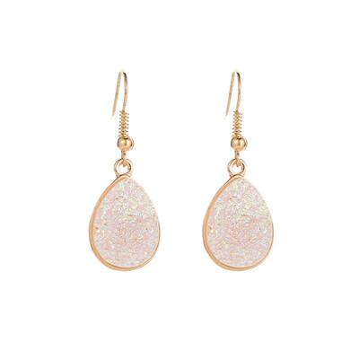 

Fashion Women Water Drop Drusy Dangle Hook Earrings Unique Party Jewelry Gift