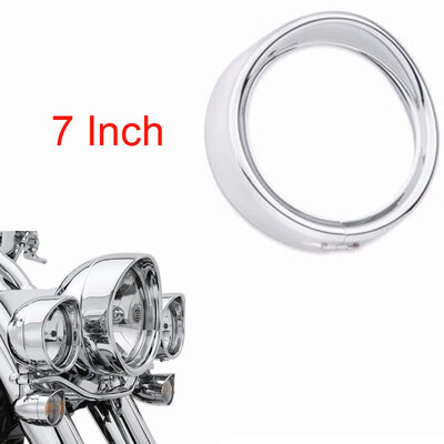 

7 Motorcycle Front Fog Light Protection Ring Cover Decoration Lamp Shade Metal