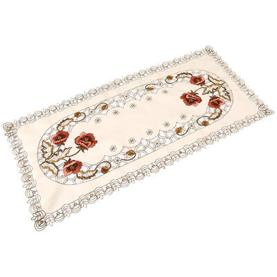 

Red Floral Flower Hollow Embroidered Table Runner Tablecloth Cutwork Table Decor Dining Table Cloth Wedding Table Cover