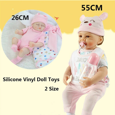 

26CM55CM Reborn Baby Dolls Cute Realistic Soft Silicone Vinyl Dolls Newborn Baby Dolls with Clothes