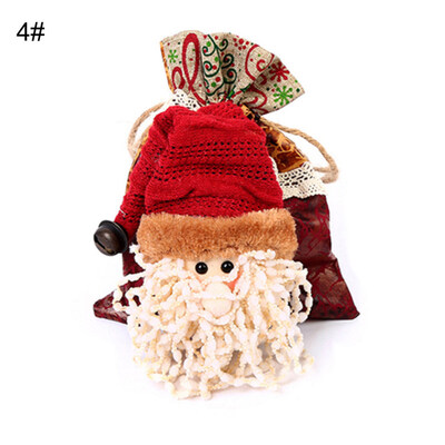 

Christmas Santa Deer Snowman Pattern Apple Candy Gift Storage Bag Tree Decor