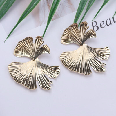 

EK173 Bohemian Geometric Gold Color Ginkgo biloba Leaf Shape Drop Earrings for Women Statement Earring Jewelry Accessories Punk