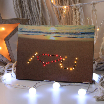 

Toponeto LED Light Night Photo Wooden Photo Frame Home Office Wedding Decoration