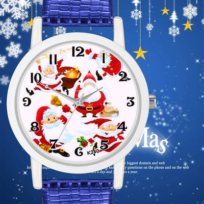 

New Hot Dropshipping Fashion Christmas Gift Men And Women Students Watch Christmas Tree Snoman Deer Santa Claus Quartz Watch &Ff