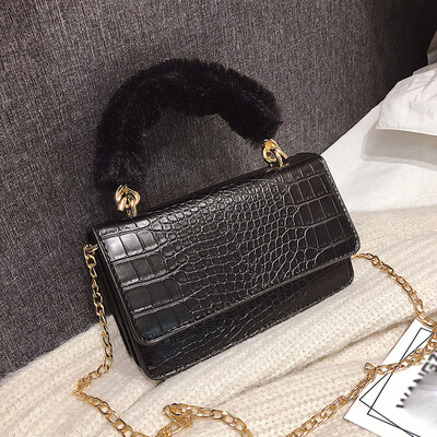 

Tailored Women Bag Crocodile Pattern Chain Versatile Shoulder Slanting Small Square Bag