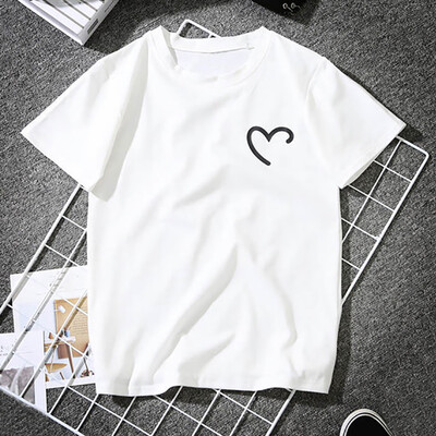 

Nomeni Women Girls Plus Size Heart-Shaped Print Tees Shirt Short Sleeve T Shirt Blouse