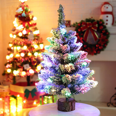 

Tailored Artificial Flocking Snow Christmas Tree LED Multicolor Lights Holiday Decoration