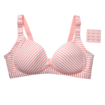 

Maternity Women Nursing Bra Pink Stripe Colored Cotton Front Button Bra