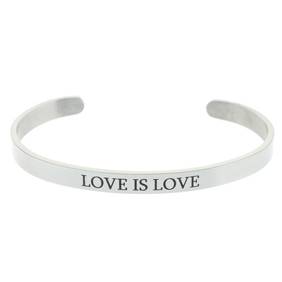 

Letter Carved Stainless Steel Bracelets & Bangles Gay Pride Open Bracelet For Lesbian Gay