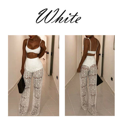 

Womens Ladies Sexy Sheer Floral Lace Pants Beach Bikini Cover Up Trousers