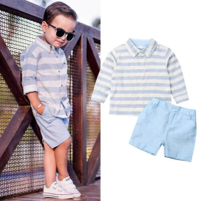 

Fashion Toddler Kids Baby Boy Gentleman Shirt TopsPants Shorts Clothes Outfits