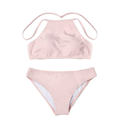 

Saidsome Women Sexy One-Piece Swimsuit Bandage Padded Bra Beach Halter Bikini Set Swimwer