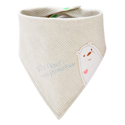 

4630cm Childrens Color Cotton Saliva Towel Baby Cartoon Pattern Triangle Towel Double Double-Sided Double Button Bib