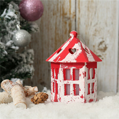 

Gobestart LED Light Wood House Cute Christmas Tree Hanging Ornaments Holiday Decoration