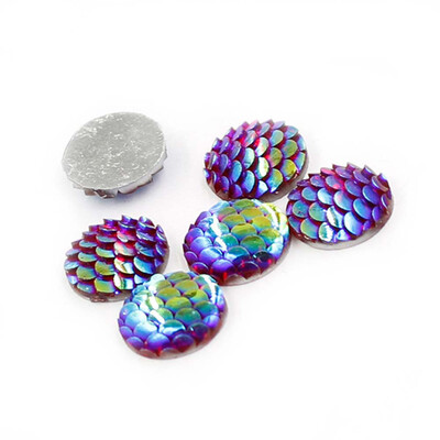 

40 Fashion Fish Scale Style Flat Back Resin For Bracelet Earrings Accessories