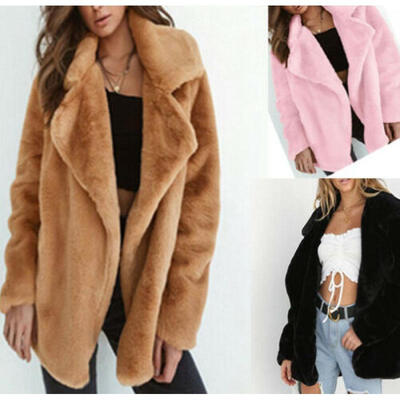 

Womens Winter Teddy Bear Pocket Fluffy Coat Fleece Fur Jackets Outerwear Hoodies