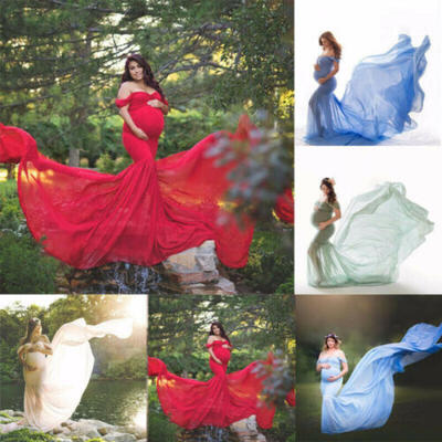 

Pregnant Womens Sexy Maternity Dress Ball Gown Off Shoulder Photography Photo US