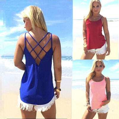 

Fashion Sexy Women Summer Sleeveless Casual Backless Tank Tops T-Shirt Camisole Vest Blouse