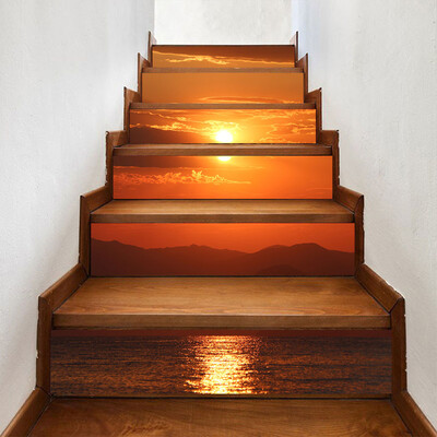 

Gobestart 3D Stair Stickers Exquisite Fashional Landscape Pattern 6 pcs