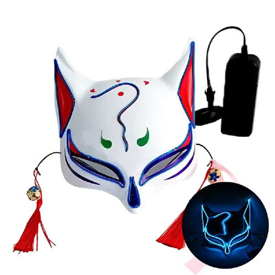 

10 Color Fox Half Face Mask Neon Lights Halloween Party Led Lampshade Dark Glowing Cosplay Mask Party Costume Mask
