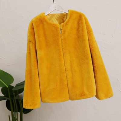 

Toponeto Women Fashion Autumn Winter Long Sleeve Casual Warm Plush Short Coat