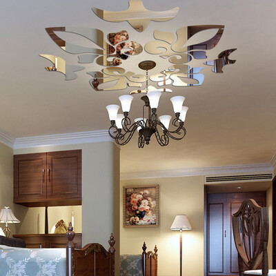 

〖Follure〗Creative Abstract Acrylic Style 3D Wall Stickers Mirror Ceiling Wall Mirrors BK