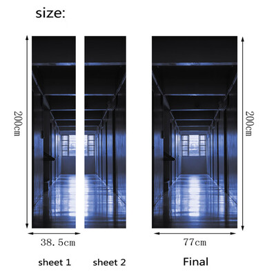

〖Follure〗3D Creative Door Stickers Bedroom Doors Renovation Waterproof Door Stickers A