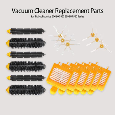 

15pcs Vacuum Cleaner Replacement Part 3-armed Brush 6-armed Brush Filter Brush for iRobot Roomba 700 760 770 780 Series