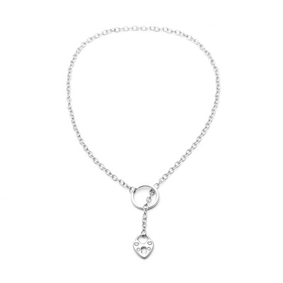 

Trendy Stainless Steel Necklace For Women Silver Color Beads Chain Flower Elephant Pendant Necklace Engagement Jewelry Chokers