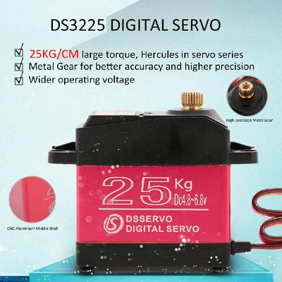 

4pcs DSSERVO DS3225 Digital Servo 25KG Metal Gear High Torque Waterproof for RC Traxxas HSP Car Boat Helicopter Robot Airplane
