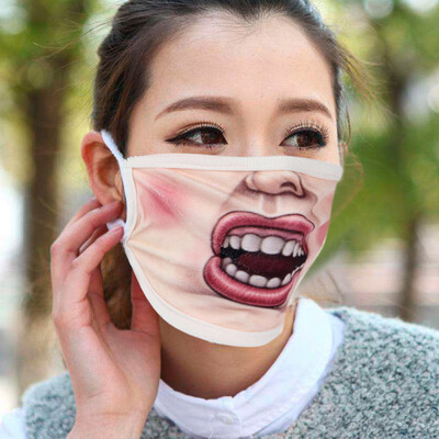

〖Follure〗Unisex Woman Fun Anime Funny Expression Emotional Anti-Dust Warm Face Mask