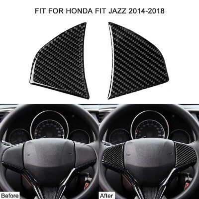 

Car Steering wheel Button Stickers Vehicle Bearing Circle Trim Fit for Honda FitJazz Durable Carbon Fiber Material