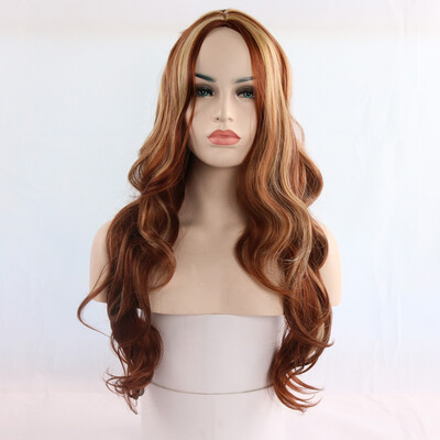 

〖Follure〗Women Long Wave Brown Blonde Mixed Natural Looking Wigs Synthetic Full Wigs