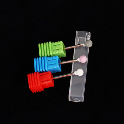 

Toponeto 3PC Quartz Nail File Drill Bit Tools For Nail Art Machine Grinding Stone Head