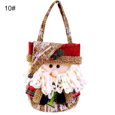 

Christmas Santa Deer Snowman Pattern Apple Candy Gift Storage Bag Tree Decor
