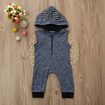 

Newborn Infant Baby Boy Girl Ear Hooded Romper Jumpsuit Outfits Clothes