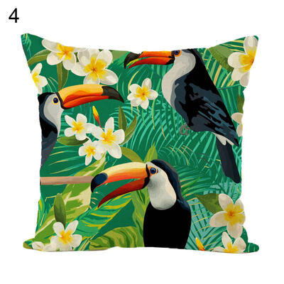 

45x45cm Forest Parrot Throw Pillow Case Cushion Cover Sofa Bed Car Home Decor