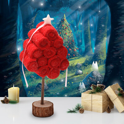 

Siaonvr Mini Trees with Snowmen Reindee with Wood Base Bottle Ornaments Decoration