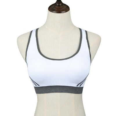

New Fashion Women Gym Bra Stretch Padded Cross Over Back Seamless Casual Sport Tank Top Camis