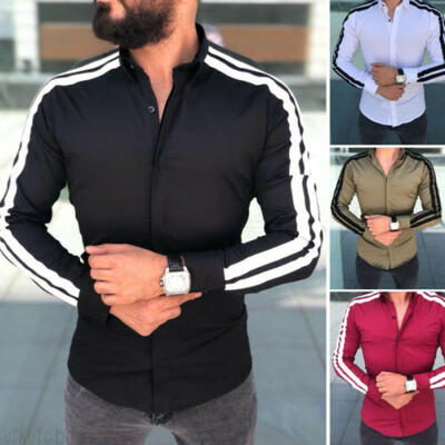 

Mens Casual Formal Long Sleeve Luxury Stylish Slim Fit Dress Shirt Blouse Top