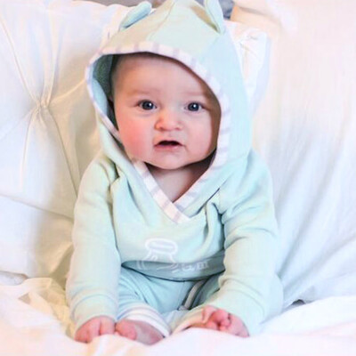 

2Pcs Toddler Baby Girls Boys Letter Feeder Clothes Set Hooded TopsPants Outfits