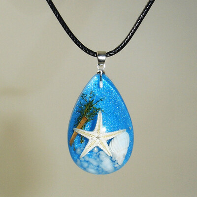 

Trendy stars Leather Chain ocean Long Strip waterdrop Pendant Necklace Travel